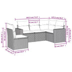 vidaXL 5-teiliges Terrassen-Sofa-Set mit Kissen Polyrattan, modulares Gartensofa, verschiedene Farben/Modelle