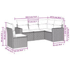 vidaXL 5-teiliges Terrassen-Sofa-Set mit Kissen Polyrattan, modulares Gartensofa, verschiedene Farben/Modelle