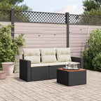vidaXL Loungesofa-Set mit Kissen Gartenmöbel 4-teilig Polyrattan