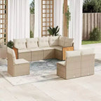 vidaXL 8-teiliges Loungeset mit Kissen Polyrattan