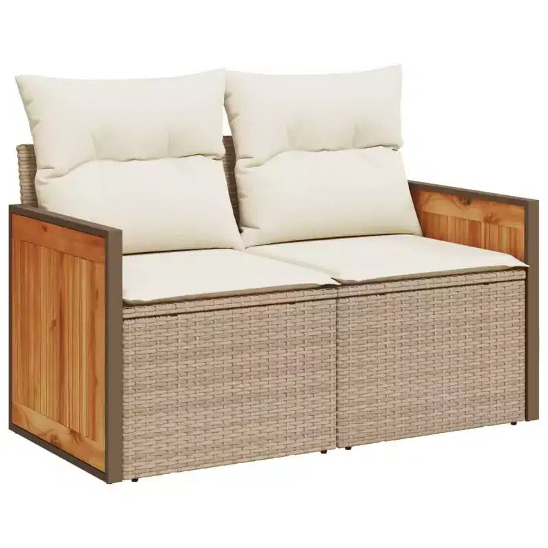 vidaXL 8-teiliges Loungeset mit Kissen Polyrattan