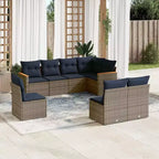 vidaXL 8-teiliges Loungeset mit Kissen Polyrattan