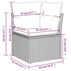 vidaXL 8-teiliges Loungeset mit Kissen Polyrattan