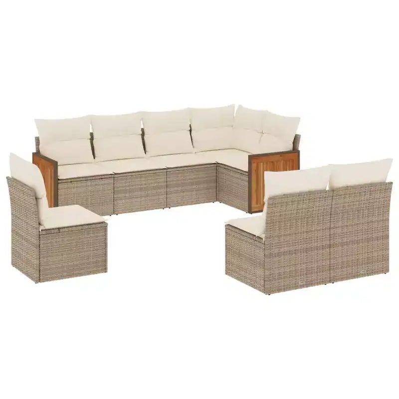 vidaXL 8 Piece Patio Sofa Set with Cushions Poly Rattan