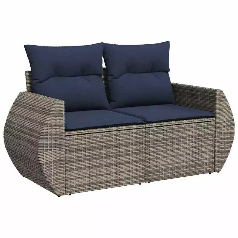 vidaXL 9-teiliges Garten-Sofa-Set mit Kissen Polyrattan
