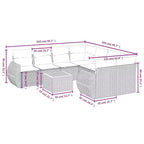 vidaXL 9-teiliges Garten-Sofa-Set mit Kissen Polyrattan
