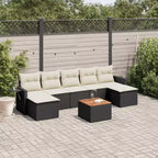 vidaXL 8-teiliges Gartensofa-Set mit Kissen Grau Polyrattan