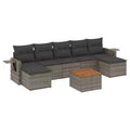 vidaXL 8 Piece Patio Sofa Set with Cushions Gray Poly Rattan