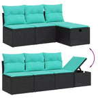 vidaXL Loungesofa-Garnitur mit Kissen und Tisch Gartenmöbel 8-teilig Polyrattan