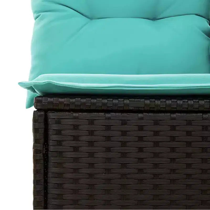 vidaXL Loungesofa-Garnitur mit Kissen und Tisch Gartenmöbel 8-teilig Polyrattan