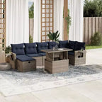 vidaXL Loungesofa-Garnitur mit Kissen und Tisch Gartenmöbel 8-teilig Polyrattan