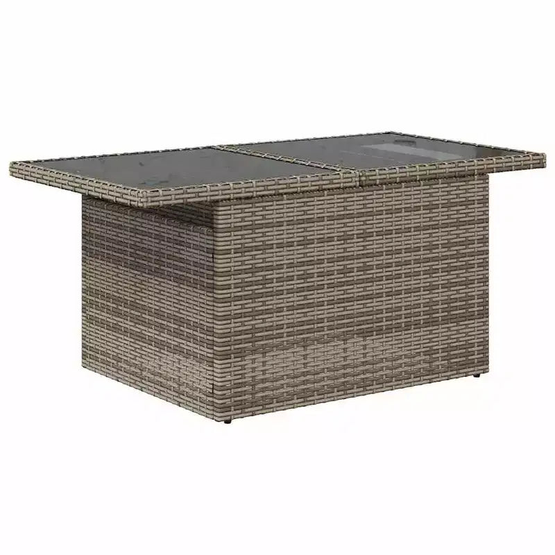vidaXL Loungesofa-Garnitur mit Kissen und Tisch Gartenmöbel 8-teilig Polyrattan