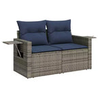 vidaXL Loungesofa-Garnitur mit Kissen und Tisch Gartenmöbel 8-teilig Polyrattan