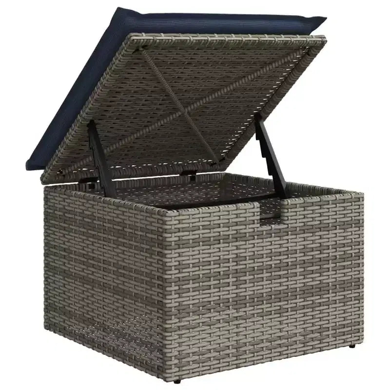 vidaXL Loungesofa-Garnitur mit Kissen und Tisch Gartenmöbel 8-teilig Polyrattan