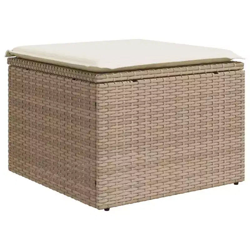vidaXL 11-teiliges Outdoor-Sofa-Set mit Kissen Beige Polyrattan
