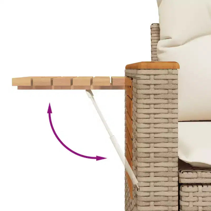 vidaXL 6-teiliges Loungeset mit Kissen Polyrattan