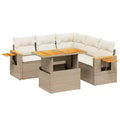 vidaXL 6 Piece Patio Sofa Set with Cushions Poly Rattan