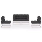 vidaXL Loungemöbel-Set 4-teilig Gartensitzgruppe Massivholz Kiefer