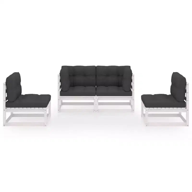 vidaXL Loungemöbel-Set 4-teilig Gartensitzgruppe Massivholz Kiefer