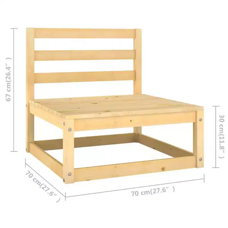 vidaXL Loungemöbel-Set 4-teilig Gartensitzgruppe Massivholz Kiefer