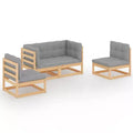 vidaXL Loungemöbel-Set 4-teilig Gartensitzgruppe Massivholz Kiefer