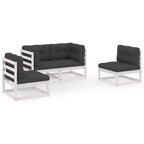 vidaXL Patio Furniture Set 4 Piece Outdoor Sectional Sofa Solid Wood Pine