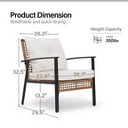 LAUSAINT HOME 4-teiliges Rattan-Gesprächsset Bequeme, übergroße Outdoor-Möbelgruppe für den Garten
