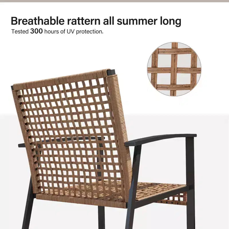 LAUSAINT HOME 4-teiliges Rattan-Gesprächsset Bequeme, übergroße Outdoor-Möbelgruppe für den Garten