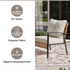 LAUSAINT HOME 4-teiliges Rattan-Gesprächsset Bequeme, übergroße Outdoor-Möbelgruppe für den Garten