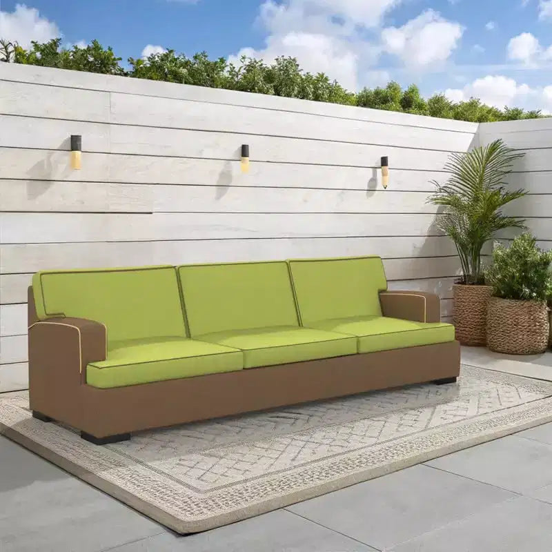 Covers&All Sunbrella Outdoor-Kissen für Terrassen-Sitzgruppe, hochdichter Schaumstoff, wasser- und lichtbeständig, 228,6 cm x 69,85 cm x 45,72 cm, Spectrum Kiwi