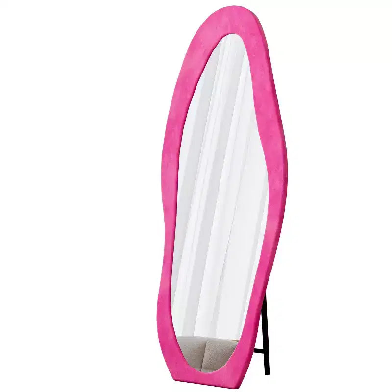 TUYOHW Flanell Irregular Wave Ganzkörperspiegel mit Aufhängeöse, Ganzkörperspiegel, Wandspiegel, Anlehnspiegel für Schlafzimmer, Wohnzimmer