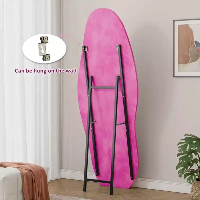 TUYOHW Flanell Irregular Wave Ganzkörperspiegel mit Aufhängeöse, Ganzkörperspiegel, Wandspiegel, Anlehnspiegel für Schlafzimmer, Wohnzimmer