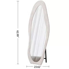 TUYOHW Flanell Irregular Wave Ganzkörperspiegel mit Aufhängeöse, Ganzkörperspiegel, Wandspiegel, Anlehnspiegel für Schlafzimmer, Wohnzimmer