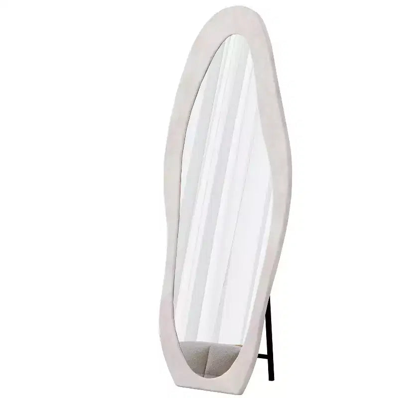 TUYOHW Flanell Irregular Wave Ganzkörperspiegel mit Aufhängeöse, Ganzkörperspiegel, Wandspiegel, Anlehnspiegel für Schlafzimmer, Wohnzimmer