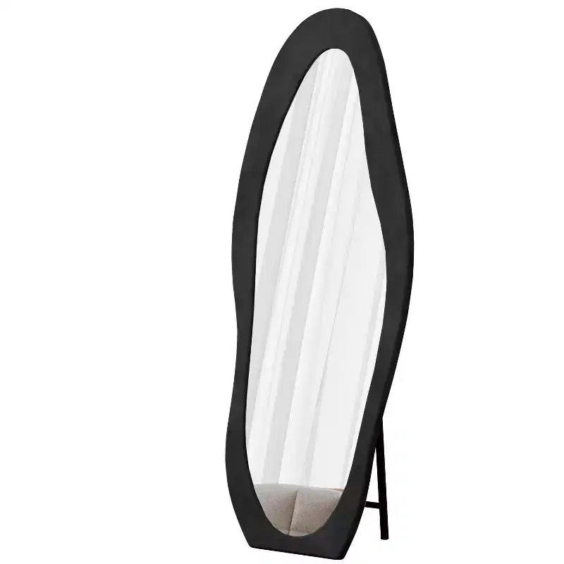 TUYOHW Flanell Irregular Wave Ganzkörperspiegel mit Aufhängeöse, Ganzkörperspiegel, Wandspiegel, Anlehnspiegel für Schlafzimmer, Wohnzimmer