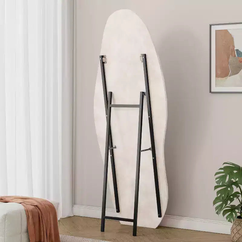 TUYOHW Flanell Irregular Wave Ganzkörperspiegel mit Aufhängeöse, Ganzkörperspiegel, Wandspiegel, Anlehnspiegel für Schlafzimmer, Wohnzimmer