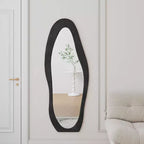 TUYOHW Flanell Irregular Wave Ganzkörperspiegel mit Aufhängeöse, Ganzkörperspiegel, Wandspiegel, Anlehnspiegel für Schlafzimmer, Wohnzimmer