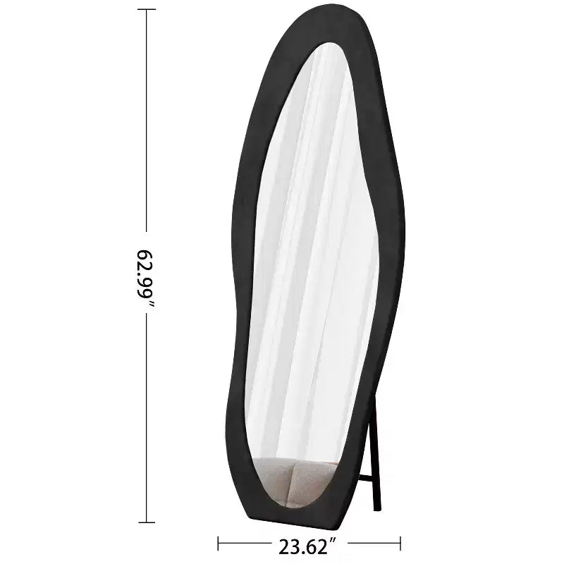 TUYOHW Flanell Irregular Wave Ganzkörperspiegel mit Aufhängeöse, Ganzkörperspiegel, Wandspiegel, Anlehnspiegel für Schlafzimmer, Wohnzimmer