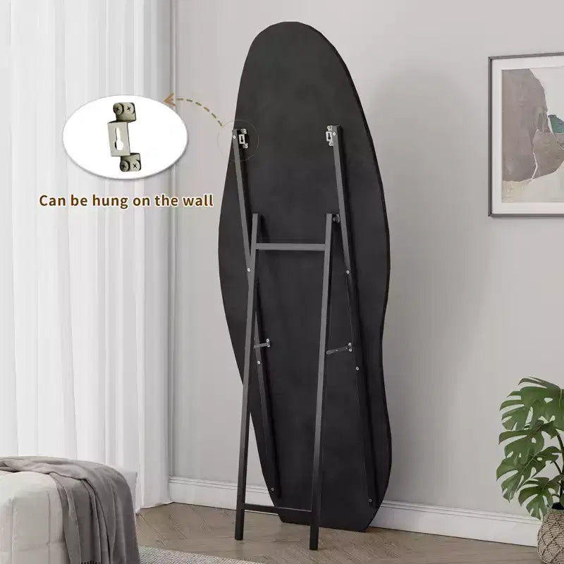 TUYOHW Flanell Irregular Wave Ganzkörperspiegel mit Aufhängeöse, Ganzkörperspiegel, Wandspiegel, Anlehnspiegel für Schlafzimmer, Wohnzimmer