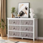 COZONY Moderne Kommode mit 6 Schubladen, gerillt mit Wellenpaneel, kippsichere Aufbewahrung für Schlafzimmer, Wohnzimmer & Flur