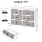 COZONY Moderne Kommode mit 6 Schubladen, gerillt mit Wellenpaneel, kippsichere Aufbewahrung für Schlafzimmer, Wohnzimmer & Flur