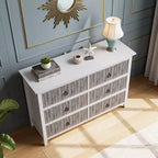 COZONY Moderne Kommode mit 6 Schubladen, gerillt mit Wellenpaneel, kippsichere Aufbewahrung für Schlafzimmer, Wohnzimmer & Flur