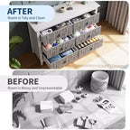 COZONY Moderne Kommode mit 6 Schubladen, gerillt mit Wellenpaneel, kippsichere Aufbewahrung für Schlafzimmer, Wohnzimmer & Flur