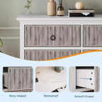 COZONY Moderne Kommode mit 6 Schubladen, gerillt mit Wellenpaneel, kippsichere Aufbewahrung für Schlafzimmer, Wohnzimmer & Flur