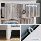COZONY Moderne Kommode mit 6 Schubladen, gerillt mit Wellenpaneel, kippsichere Aufbewahrung für Schlafzimmer, Wohnzimmer & Flur