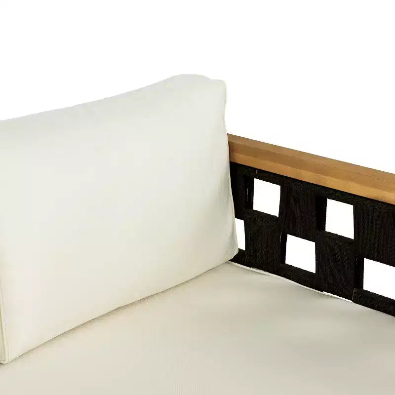 Christopher Knight Home Alice 2-teiliges modernes Outdoor-Sofaset aus Akazienholz mit geflochtenem Seil und rundem Couchtisch