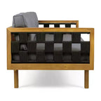 Christopher Knight Home Alice 2-teiliges modernes Outdoor-Sofaset aus Akazienholz mit geflochtenem Seil und rundem Couchtisch