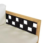 Christopher Knight Home Alice 2-teiliges modernes Outdoor-Sofaset aus Akazienholz mit geflochtenem Seil und rundem Couchtisch
