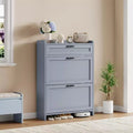 Modern Turn Drawer Shoe Cabinet, Space-Saving Storage Organizer for Entryway