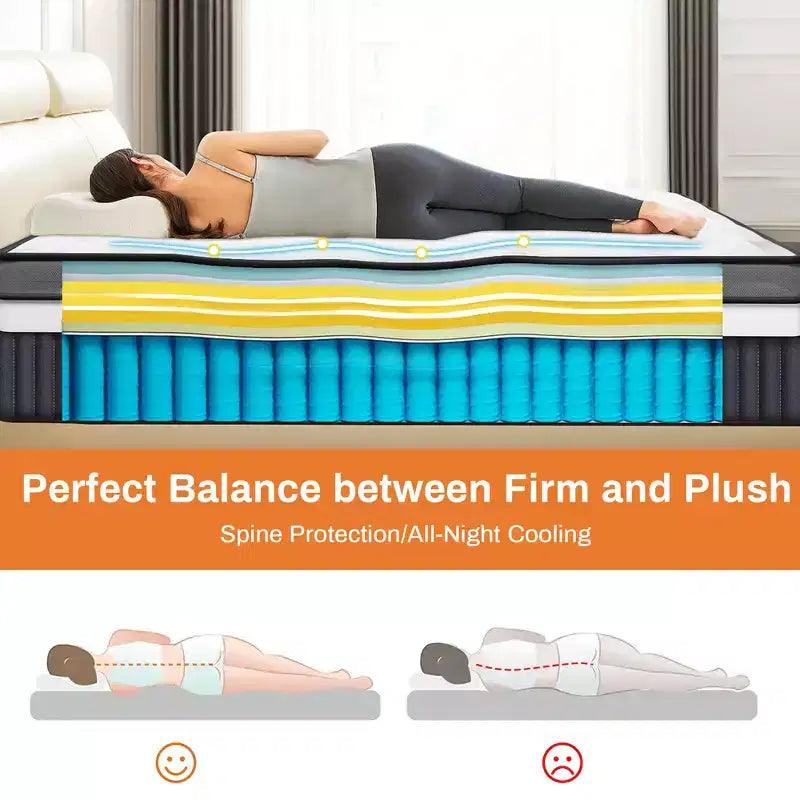 King-Matratze, 14-Zoll-Memory-Foam-Matratze im Karton, Gel-infundiert für kühlen, atmungsaktiven Schlaf, Druckentlastung & Unterstützung, Mittelfest, CertiPUR-US zertifiziert